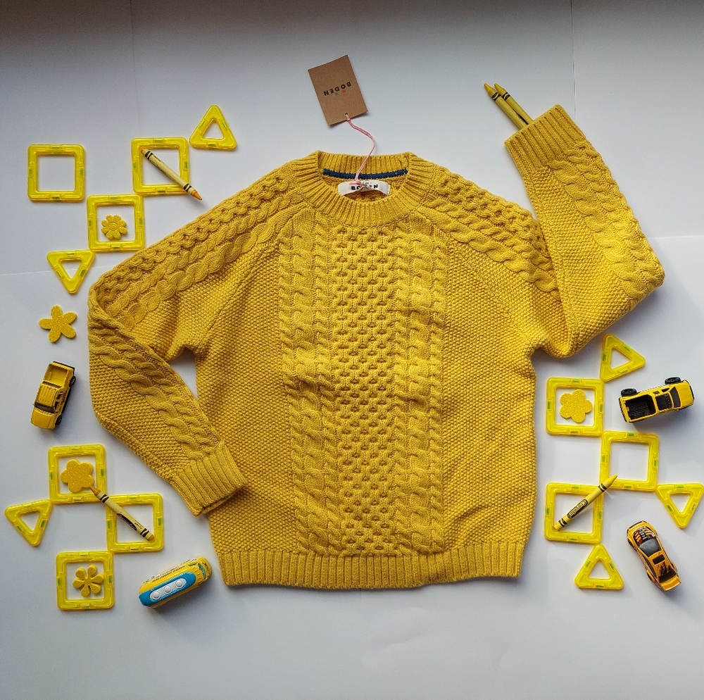 Nwt Mini Boden yellow sweater - Picture 1 of 16